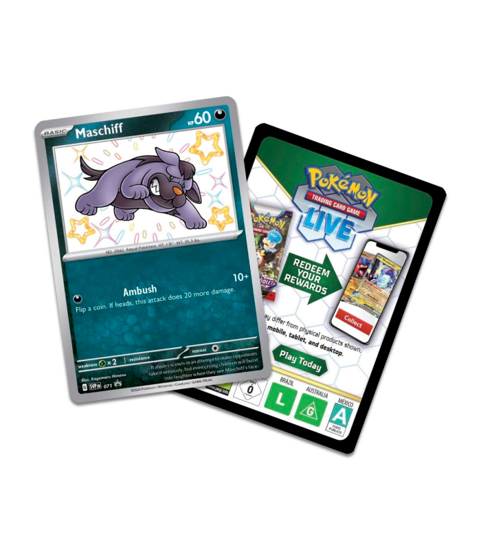 Pokemon Paldean Fates Tech Sticker Collection Shiny Maschiff Foto 3