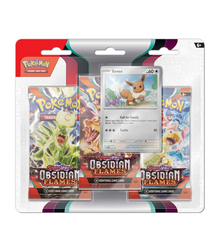 Pokemon Obsidian Flames 3 pack Blister Eevee Foto 1