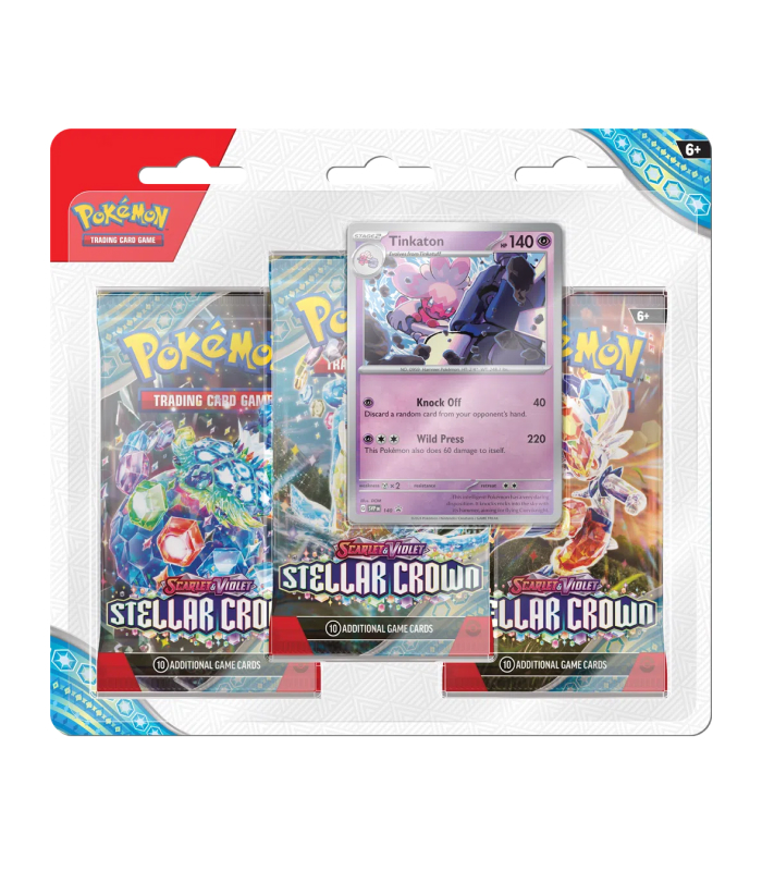 Pokemon Stellar Crown 3 pack Blister Tinkaton Foto 1